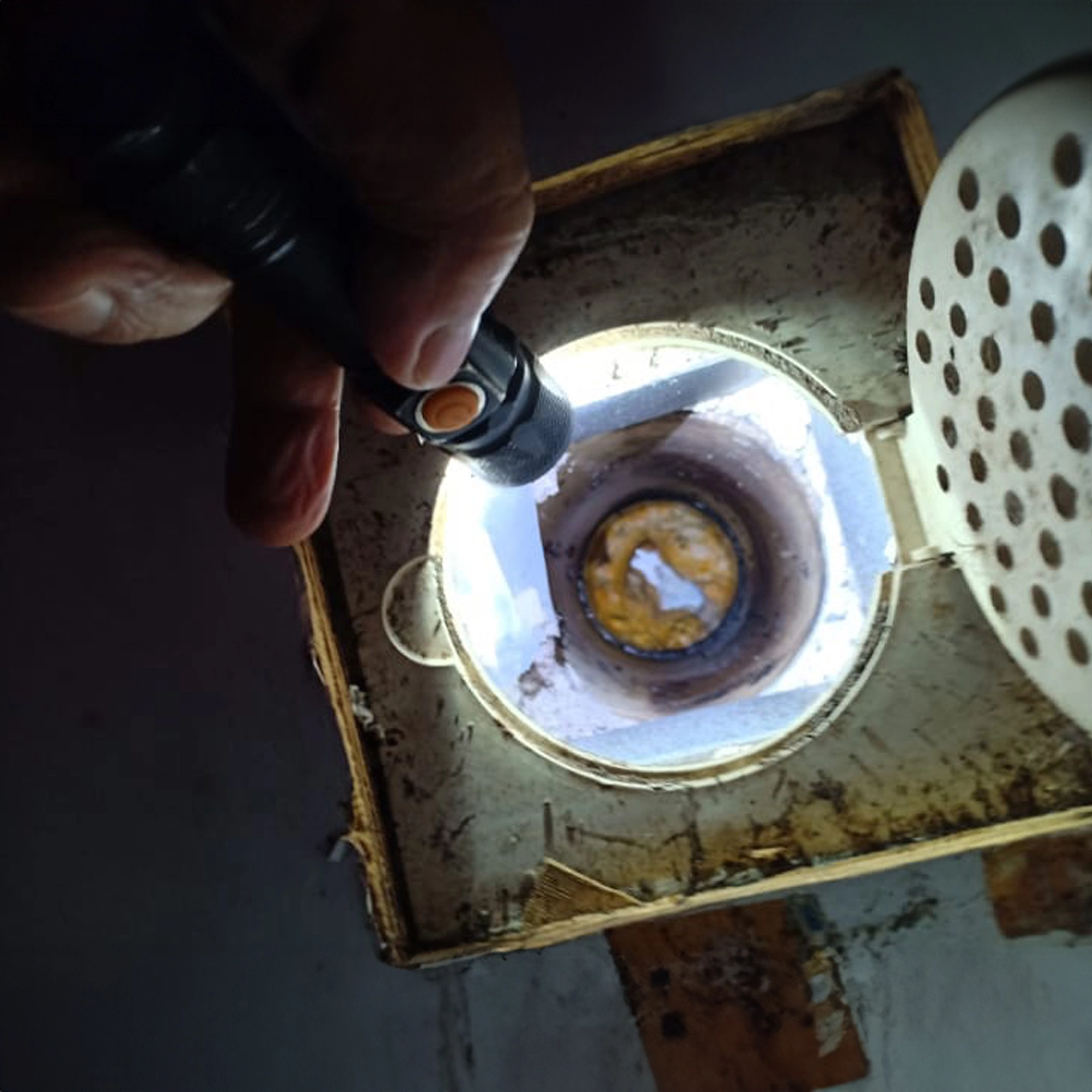 Inspection of trapped kitchen floor trap